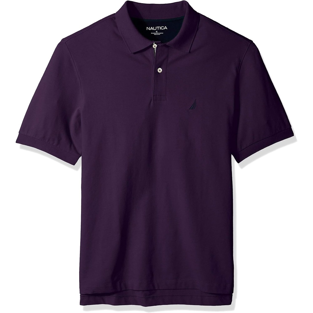 image:imageNautica Mens Short Sleeve Stretch Solid Deck Polo ShirtBlackberry