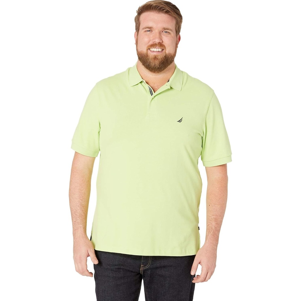 image:imageNautica Mens Short Sleeve Stretch Solid Deck Polo ShirtMist Green