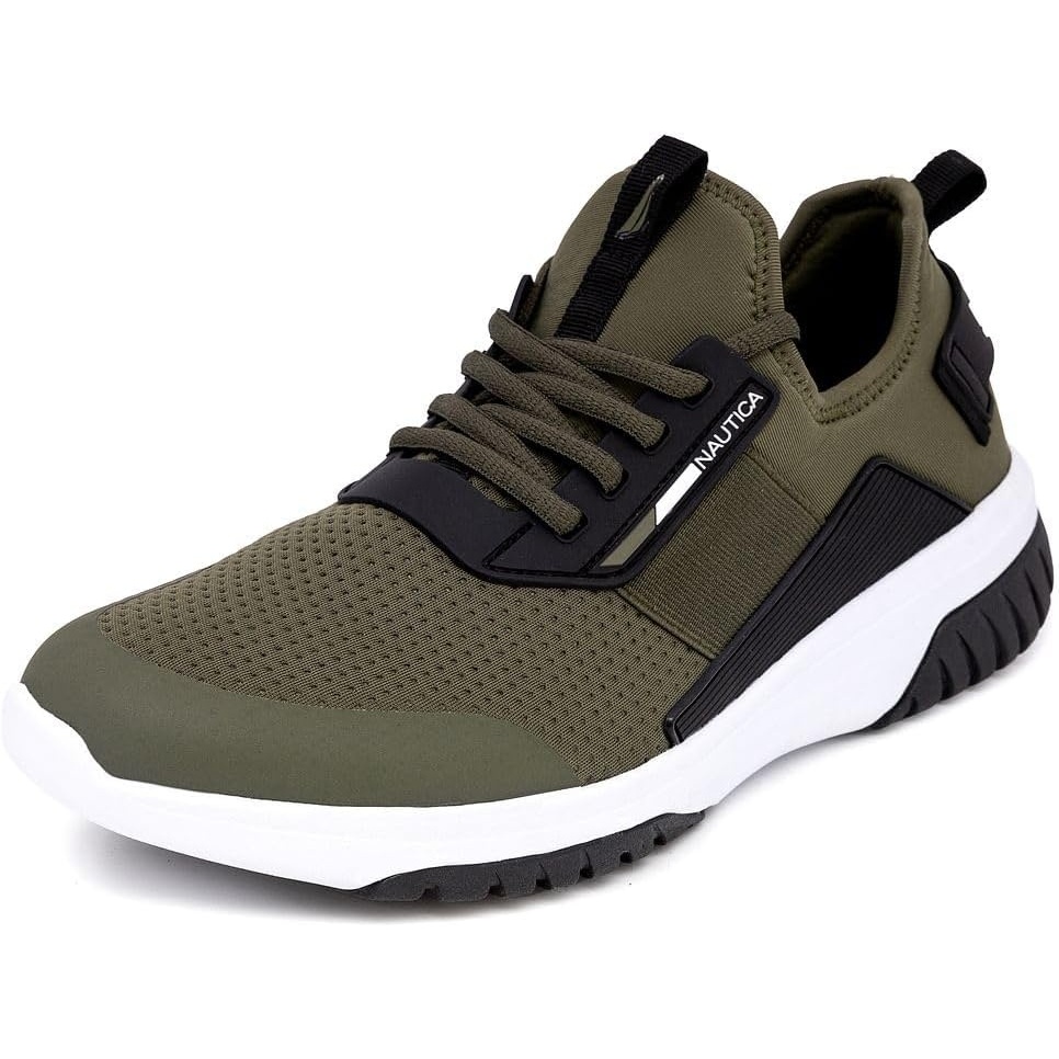image:imageNautica Mens Sneakers Athletic Comfortable Casual LaceUp Fashion Walking ShoesOlive Black Geoff