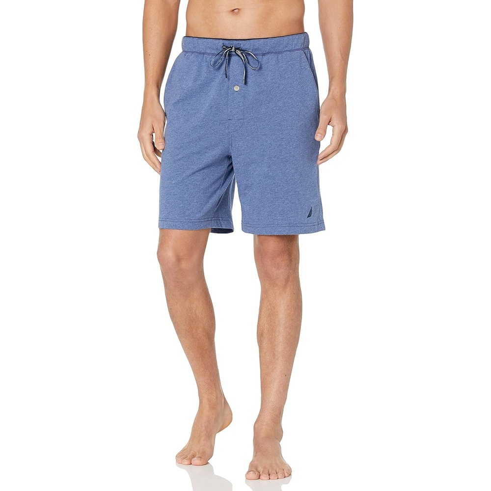 image:imageNautica Mens Soft Knit Elastic Waistband Sleep Lounge ShortBlue Indigo Heather