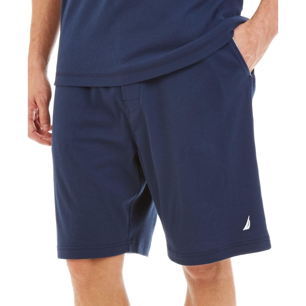 image:imageNautica Mens Soft Knit Elastic Waistband Sleep Lounge ShortNavy