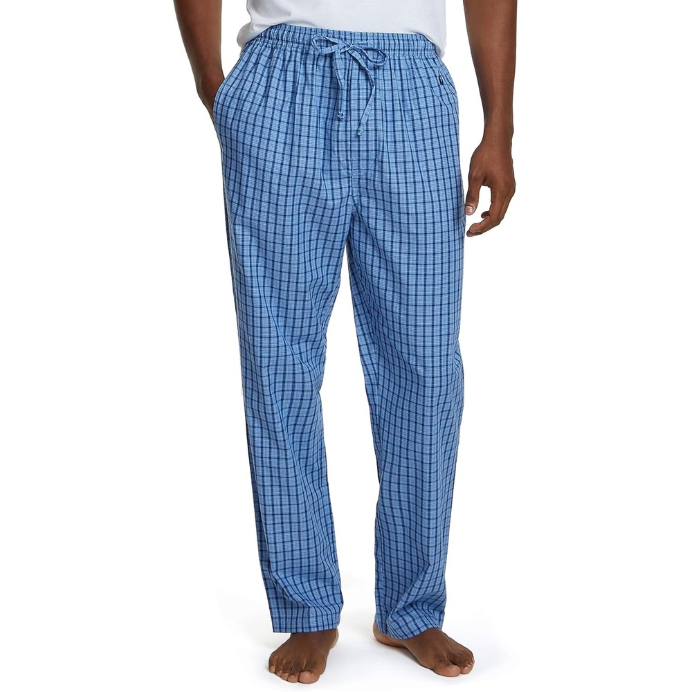 image:imageNautica Mens Soft Woven 100 Cotton Elastic Waistband Sleep Pajama PantFrench Blue