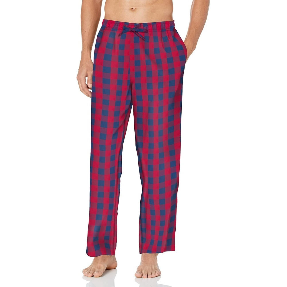 image:imageNautica Mens Soft Woven 100 Cotton Elastic Waistband Sleep Pajama PantNautica Red