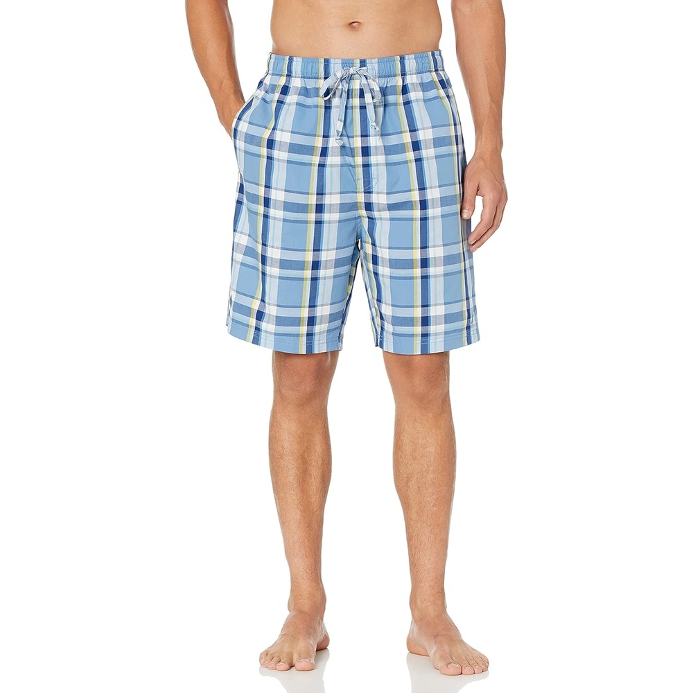 image:imageNautica Mens Soft Woven 100 Cotton Elastic Waistband Sleep Pajama ShortSky Blue