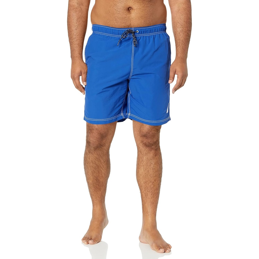 image:imageNautica Mens Solid Quick Dry Classic Logo SwimTrunkBright Cobalt