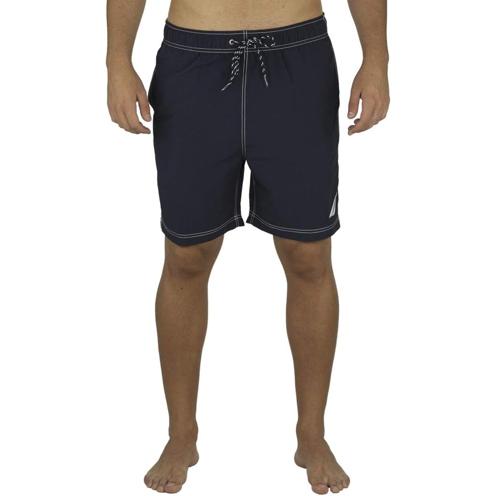 image:imageNautica Mens Solid Quick Dry Classic Logo SwimTrunkNavy