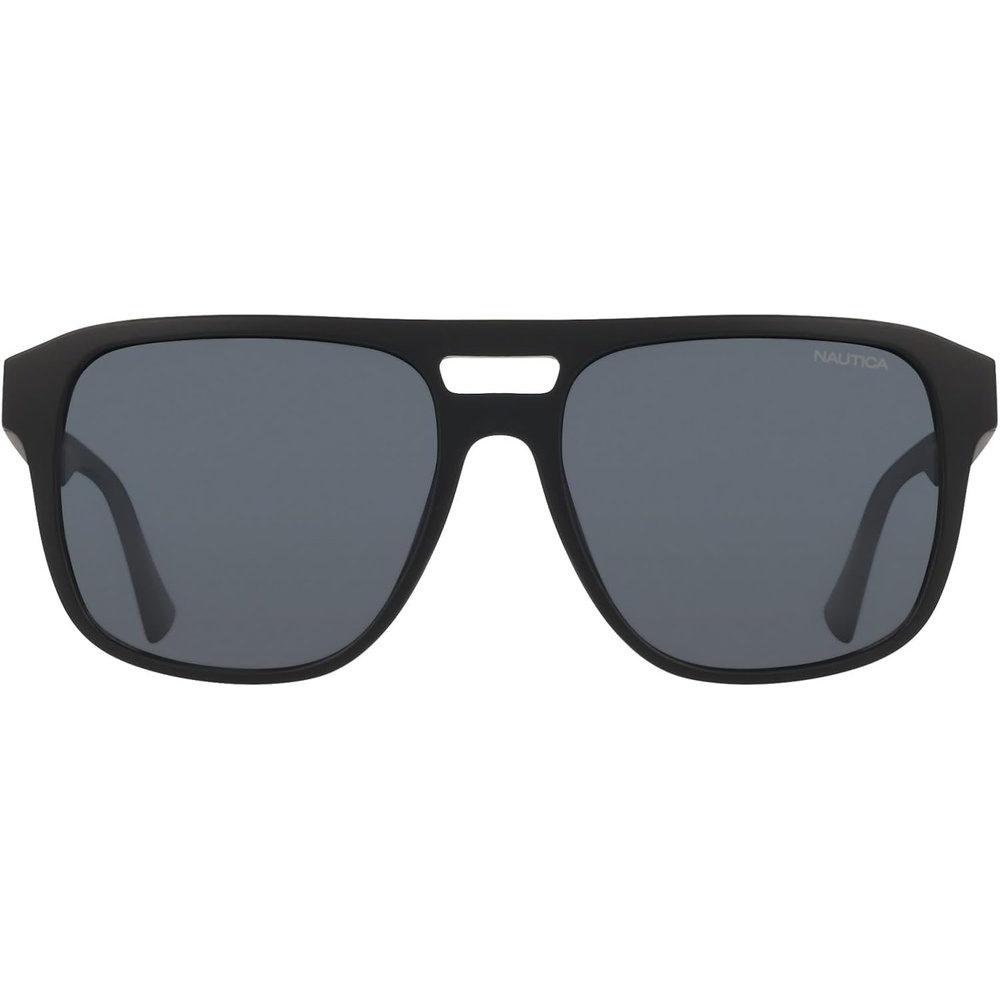 image:imageNautica Mens Sunglasses N918SP Matte Black with Solid Smoke Polarized Lens