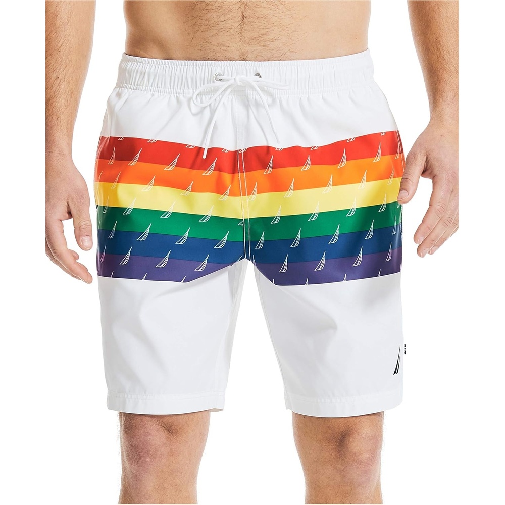 image:imageNautica Mens Sustainably Crafted Pride Swim ShortBright White