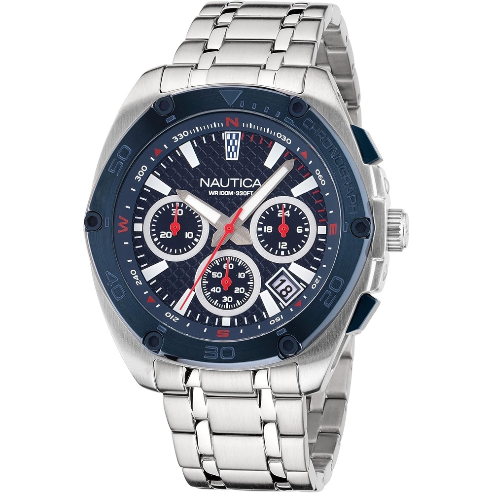 image:imageNautica Mens Tin Can Bay WatchSilverBlueBlueSilver
