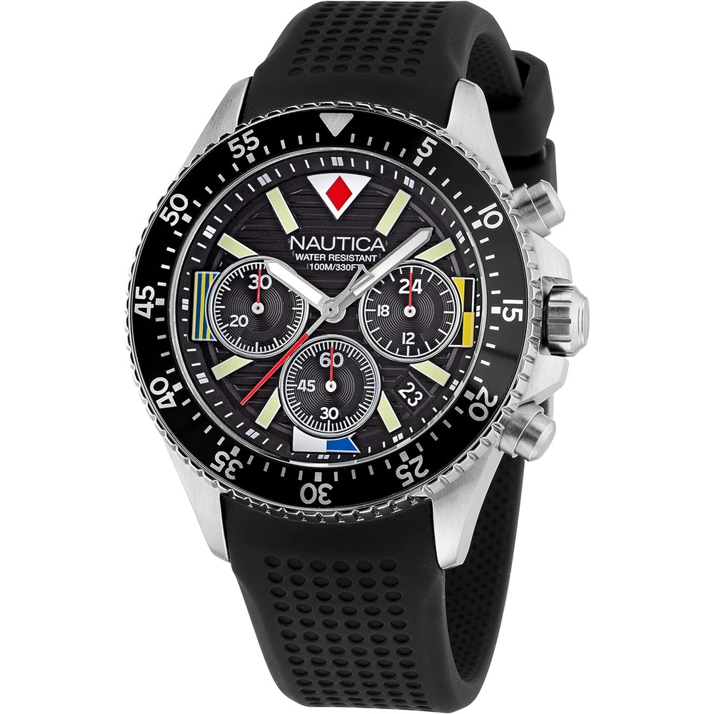 image:imageNautica Mens Westport WatchBlackBlackSilver
