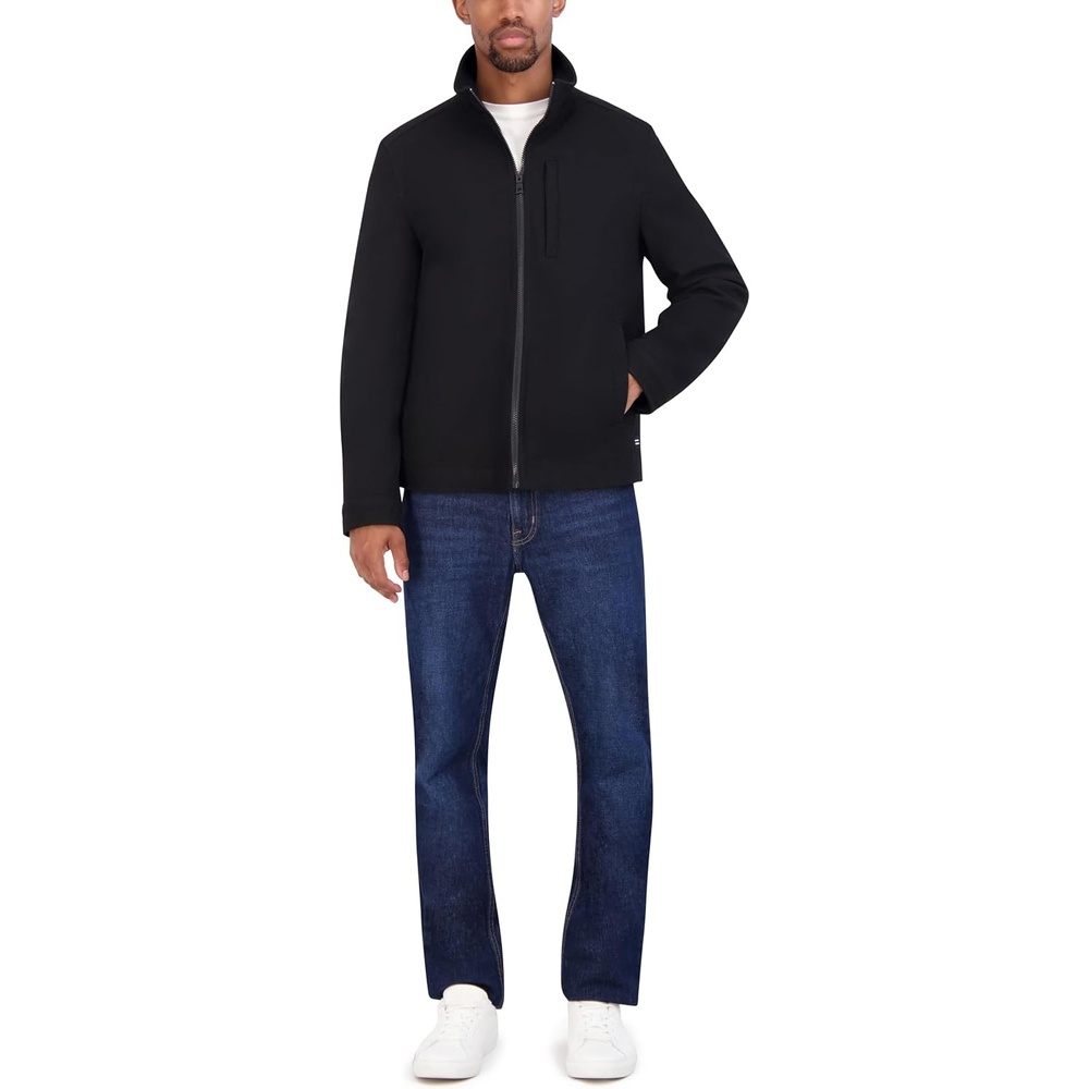 image:imageNautica Mens Wool Blend Lightweight Insulated Jacket Printed Daimond Quilted InteriorBlack