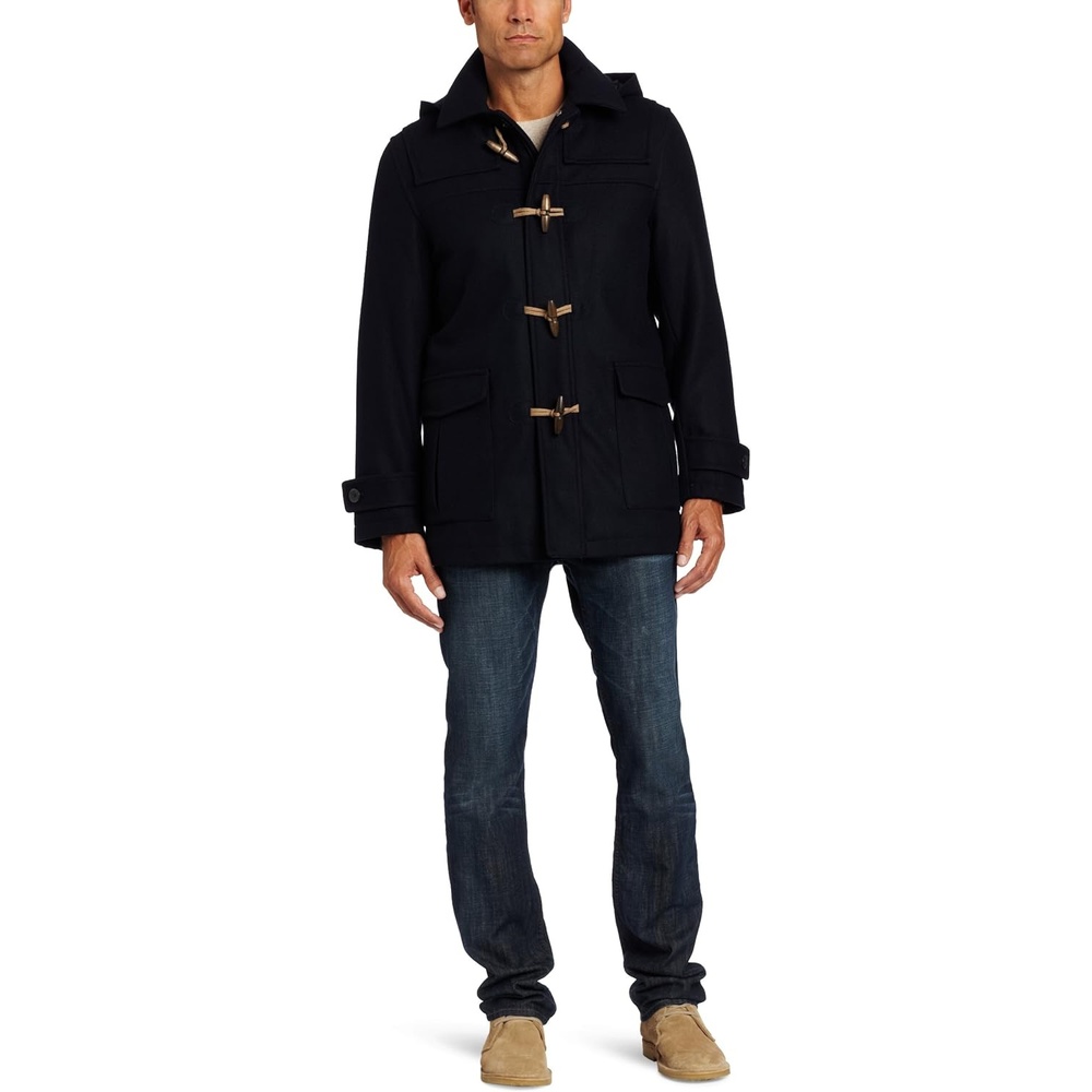 image:imageNautica Mens Wool Blend Peacoat DoubleBreasted Winter Coat Regular Big amp Tall SizesD Navy