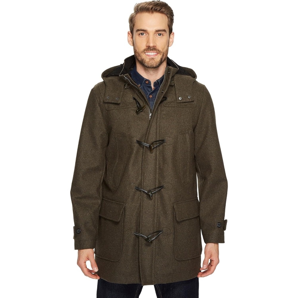image:imageNautica Mens Wool Blend Peacoat DoubleBreasted Winter Coat Regular Big amp Tall SizesOlive