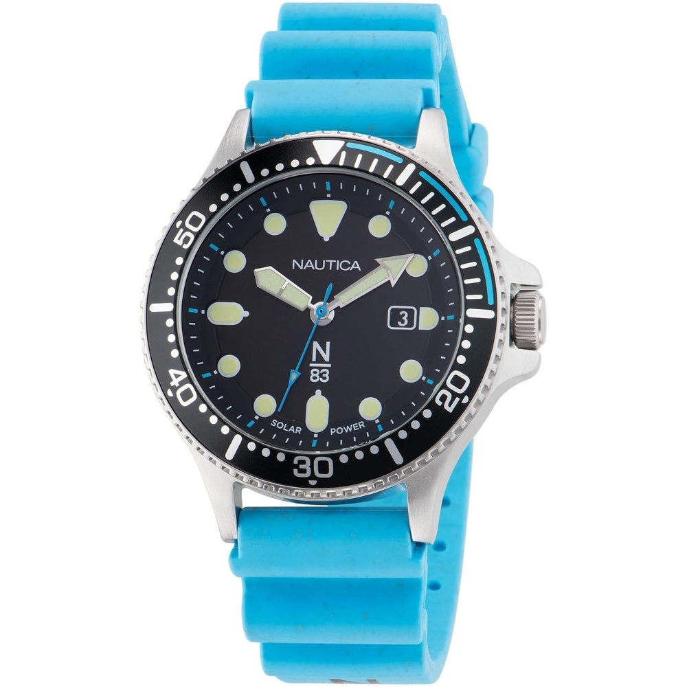 image:imageNautica N83 Mens NAPCBS305 Cocoa Beach Light Blue Wheat PU Fiber Strap Watch