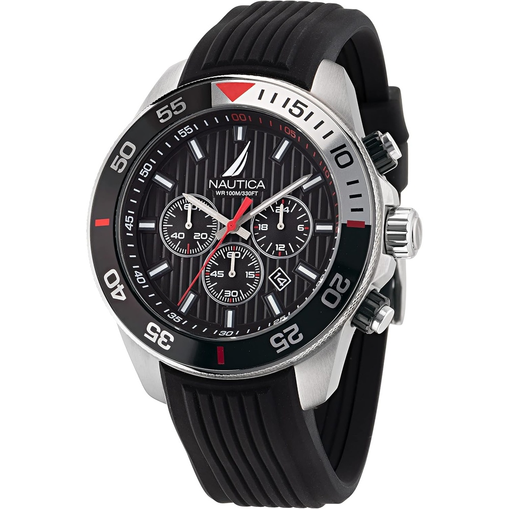 image:imageNautica One Mens WatchBlackBlackSilver