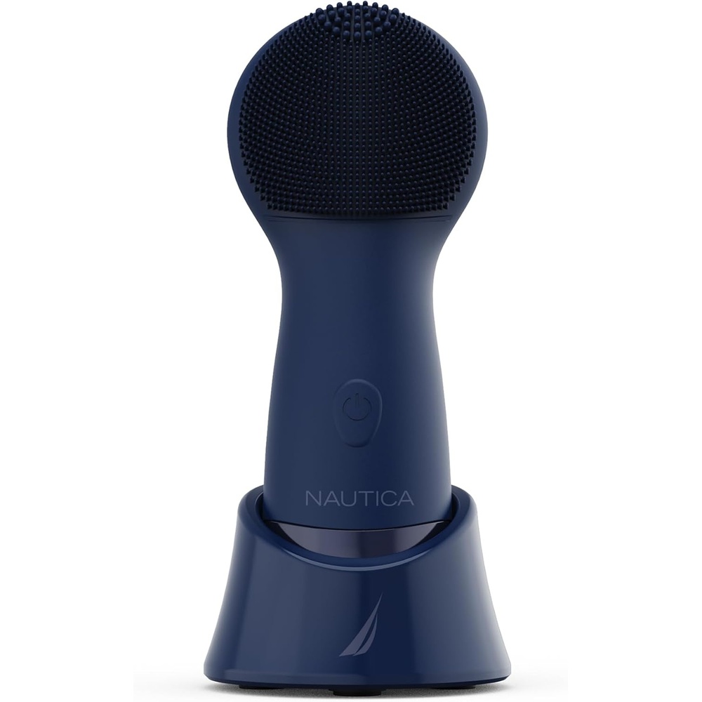 image:imageNautica PC130 Sonic Facial Cleansing Brush Made with Ultra Hygienic Soft Silicone Waterproof and Rechargeable Face Scrub Brush for Men amp Women MilkNavy