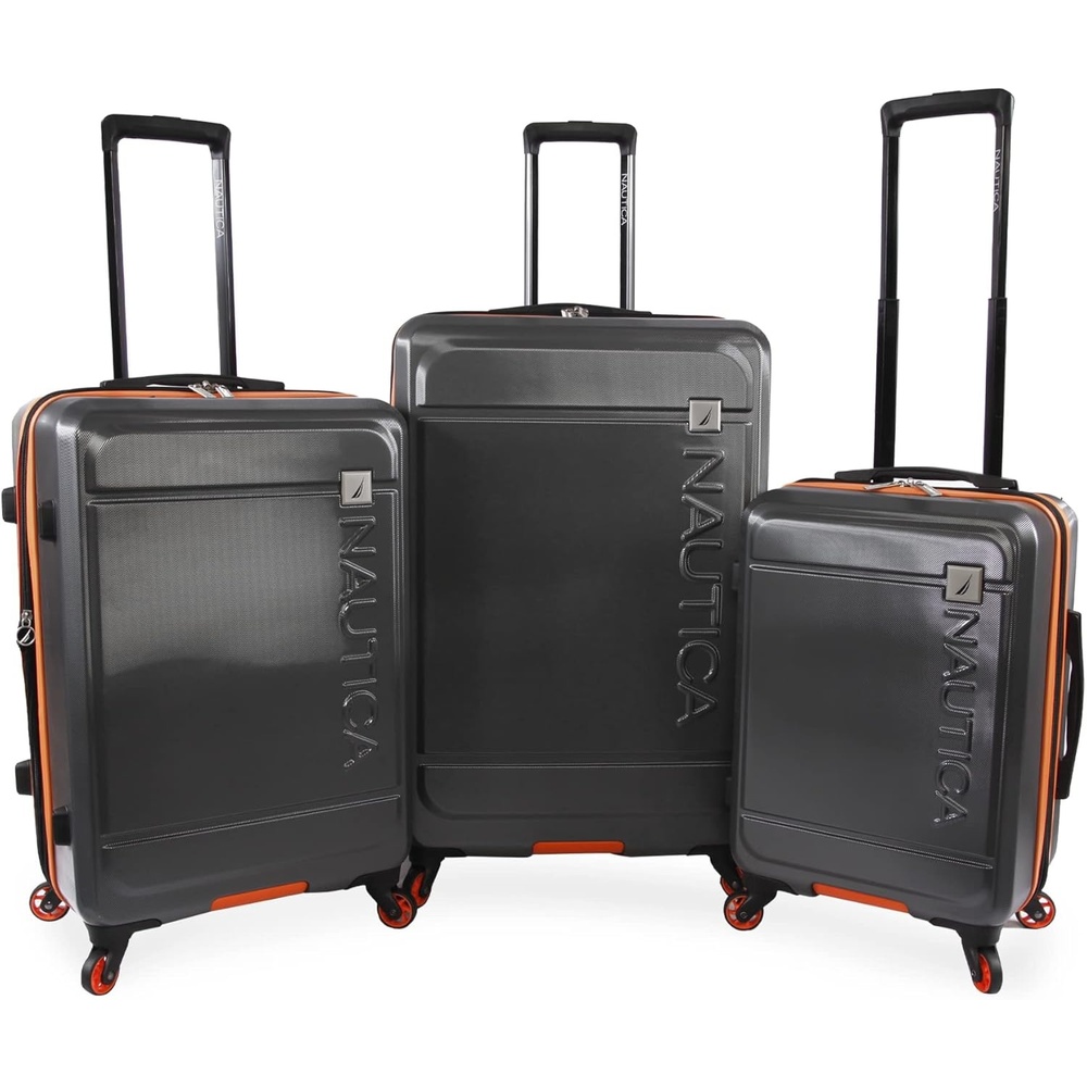 image:imageNautica Roadie 3pc Hardside Luggage SetGreyOrange