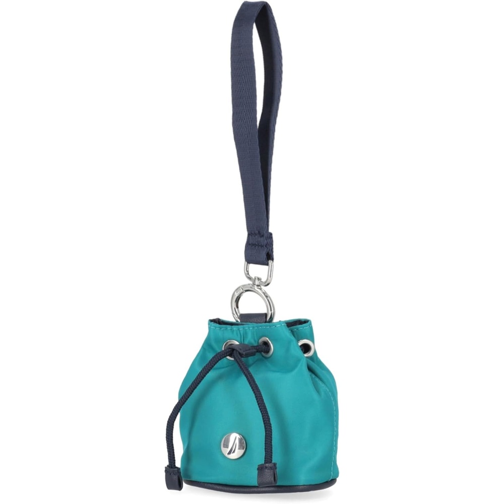 image:imageNautica Sea Spray Drawstring Wallet Coin Purse Mini Pouch Charm with Wristlet BlackTeal