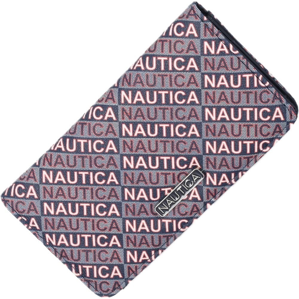 image:imageNautica Seaside Slim Womens Wallet RFID Blocking Credit Card Holder Coin Purse Checkbook Organizer Clutch Small Vegan Leather Wallet for Travel IndigoInidgo Jacquard