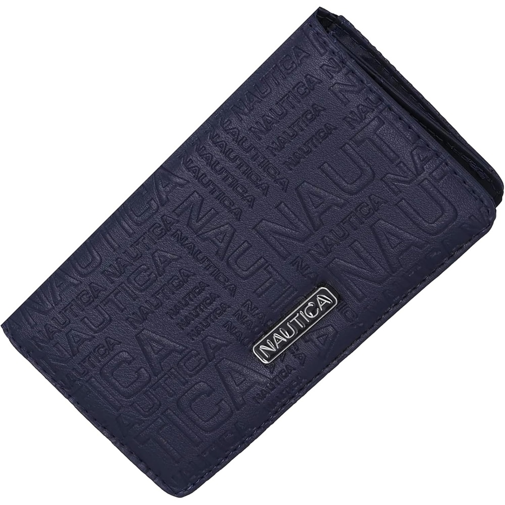 image:imageNautica Seaside Slim Womens Wallet RFID Blocking Credit Card Holder Coin Purse Checkbook Organizer Clutch Small Vegan Leather Wallet for Travel IndigoIndigo Logo