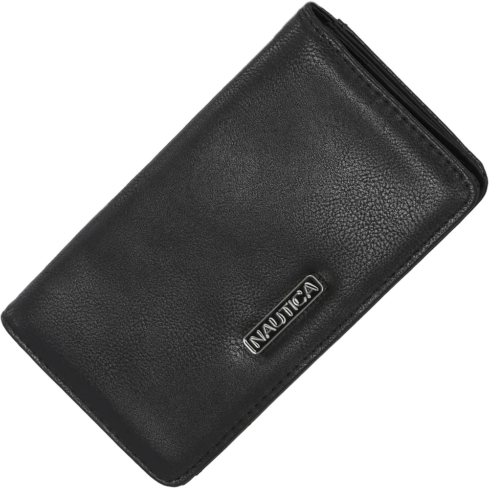 image:imageNautica Seaside Slim Womens Wallet RFID Blocking Credit Card Holder Coin Purse Checkbook Organizer Clutch Small Vegan Leather Wallet for Travel IndigoBlack