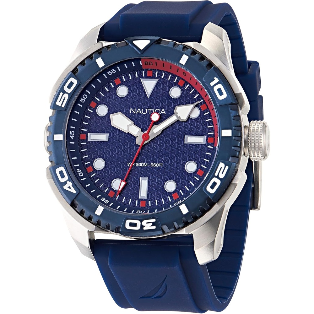 image:imageNautica Sporty Mens WatchBlackBlueSilver