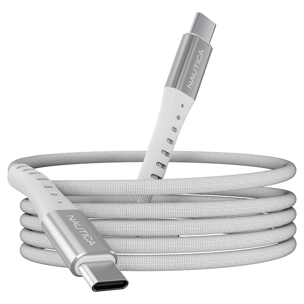 image:imageNautica USBC to USBC Cable 15W HighSpeed Charging Durable Braided Cable Premium Quality Universal Compatibility White