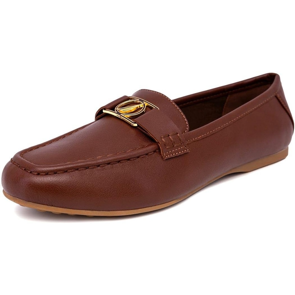 image:imageNautica Woman Flat Loafers Designer Vegan Leather Penny Shoes Slip On Soft Durable and Flexible Luxury Resistant Feel Lightweight amp Comfortable Memory Foam Everyday MoccasinsTannelms