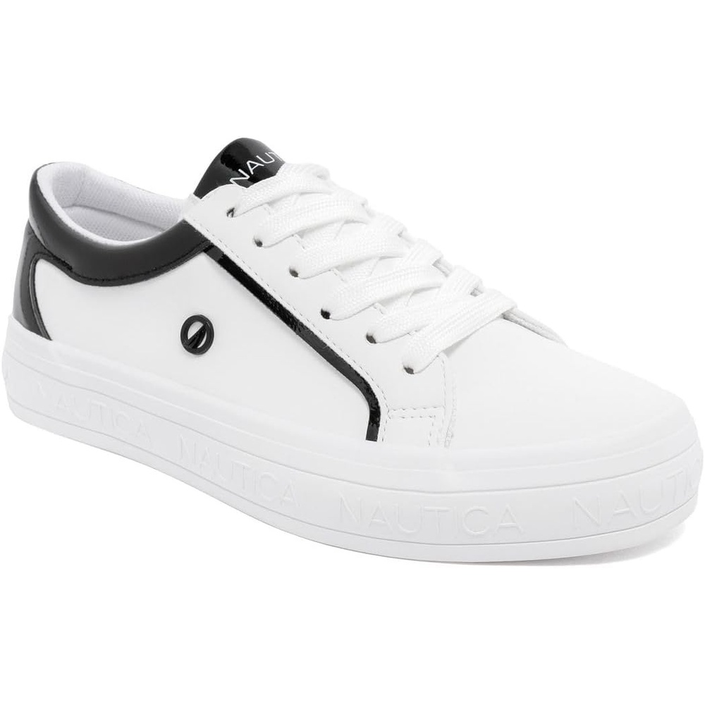 image:imageNautica Women Fashion Sneaker LaceUp Tennis Casual Shoes for LadiesWhite Blackosmanthus