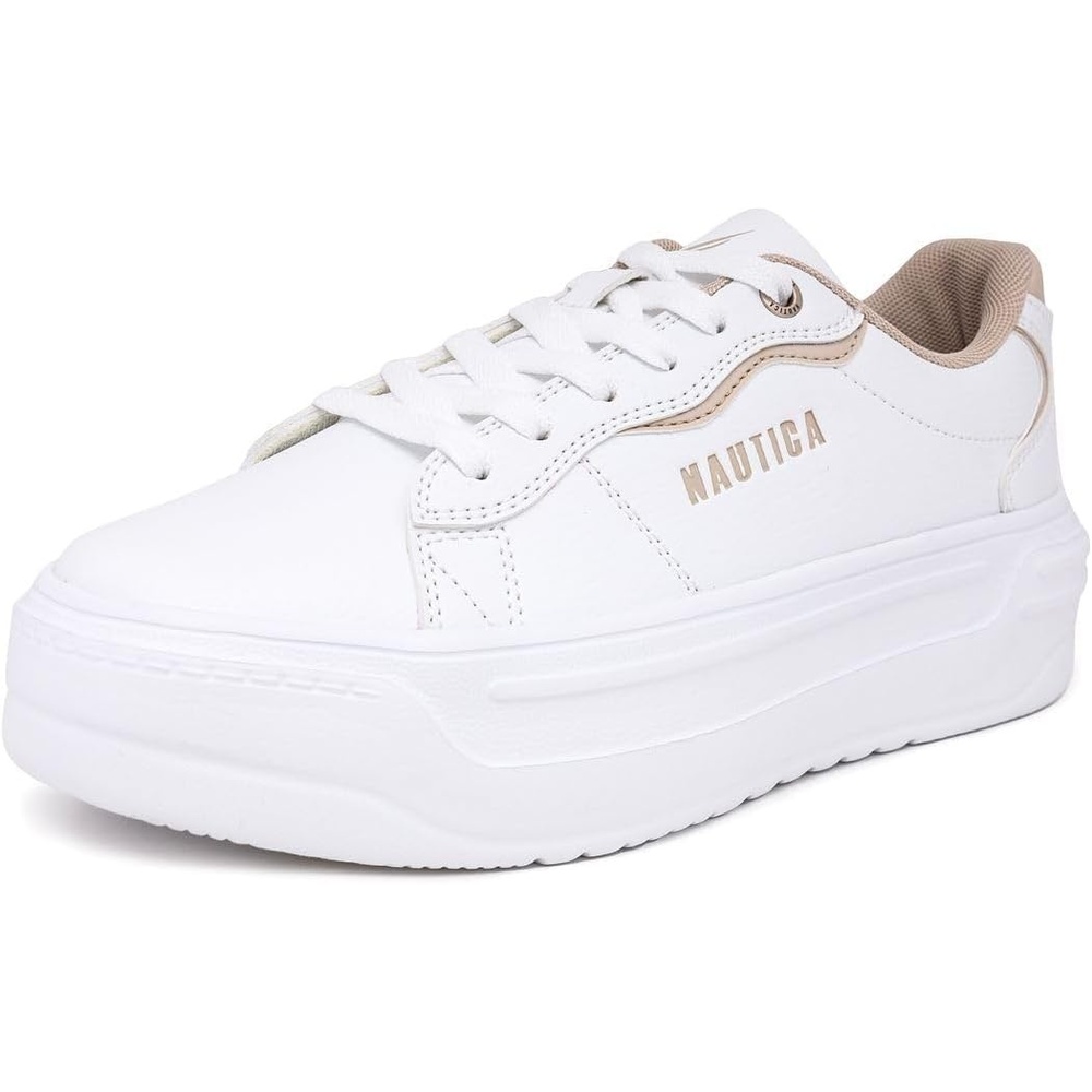 image:imageNautica Women Fashion Sneaker LaceUp Tennis Casual Shoes for LadiesWhite Sandhycrest