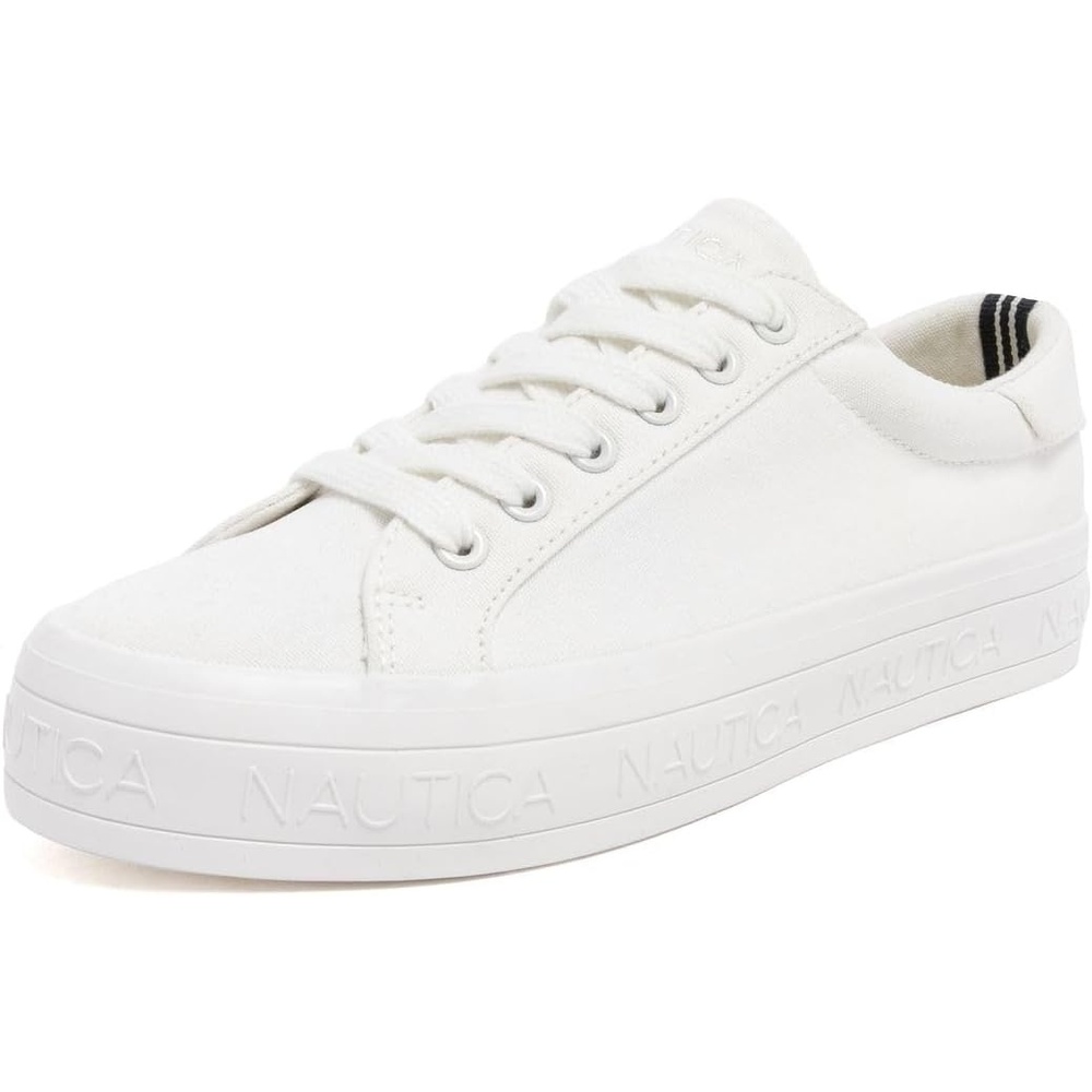 image:imageNautica Women Fashion Sneaker LaceUp Tennis Casual Shoes for LadiesWhite Sunshine