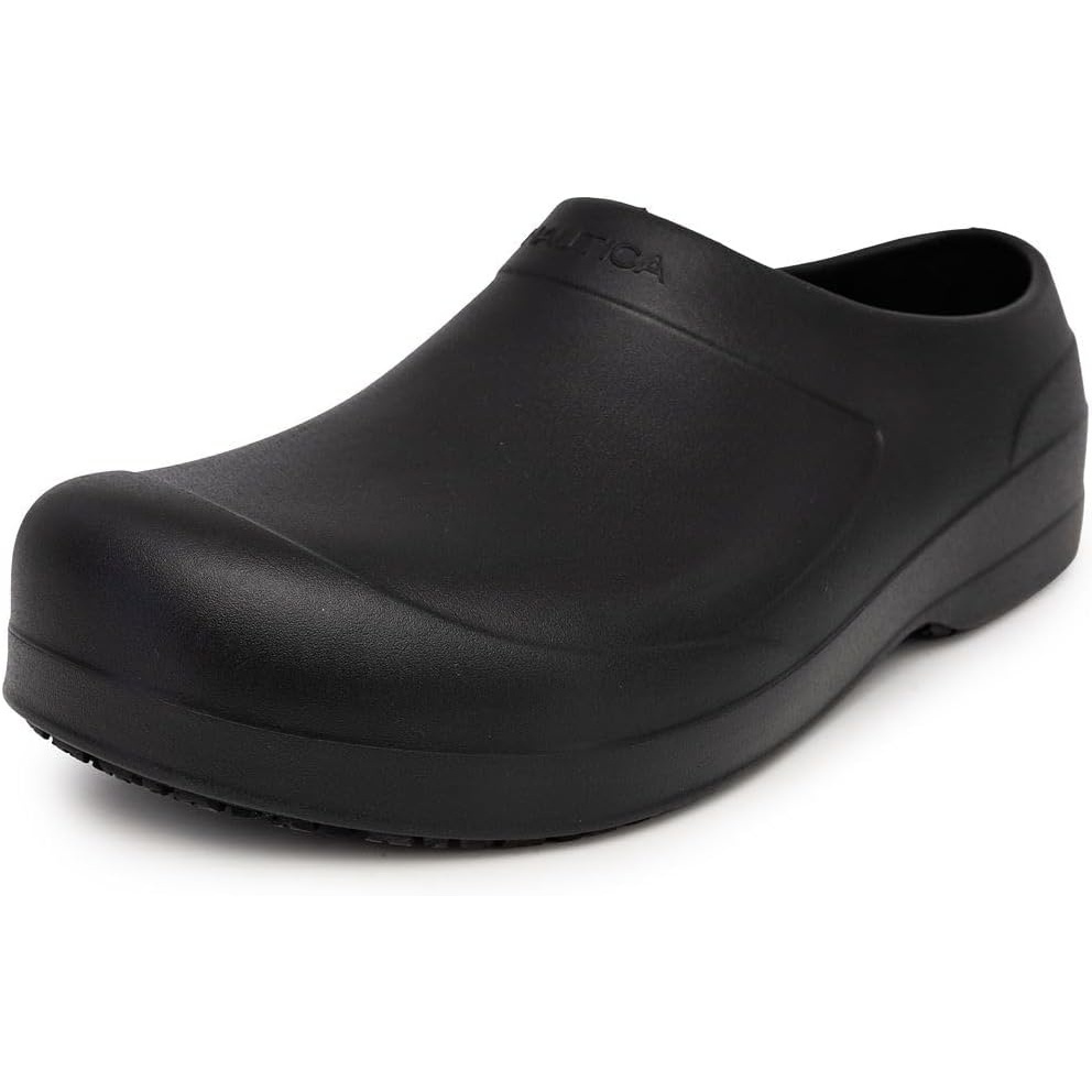 image:imageNautica Women Men Work Clogs Slides Slip Resistant Quick Drying Kitchen Shoes Cushioned Sandals with Arch SupportBlack