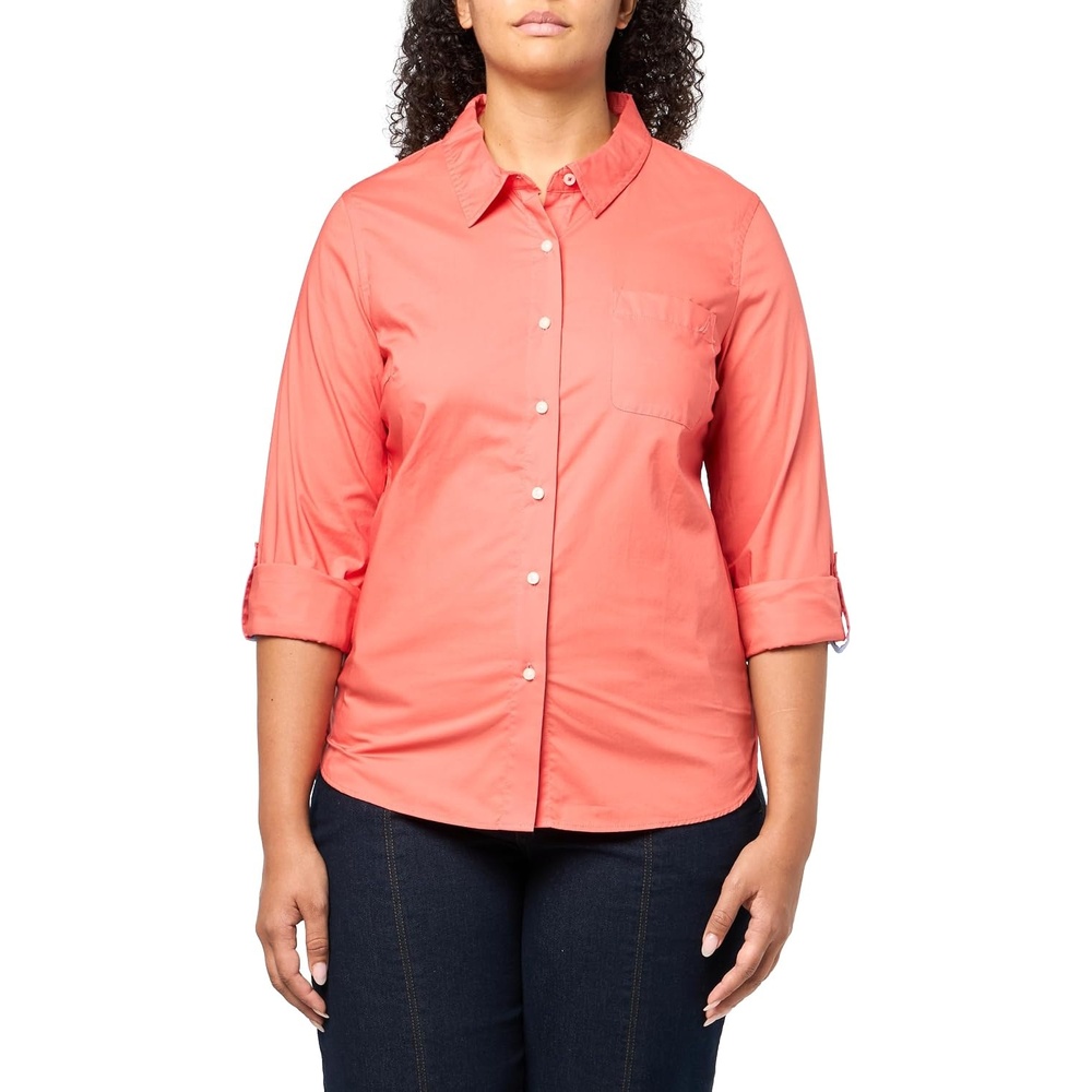 image:imageNautica Womens Button Front Long Sleeve Roll Tab ShirtCoralie