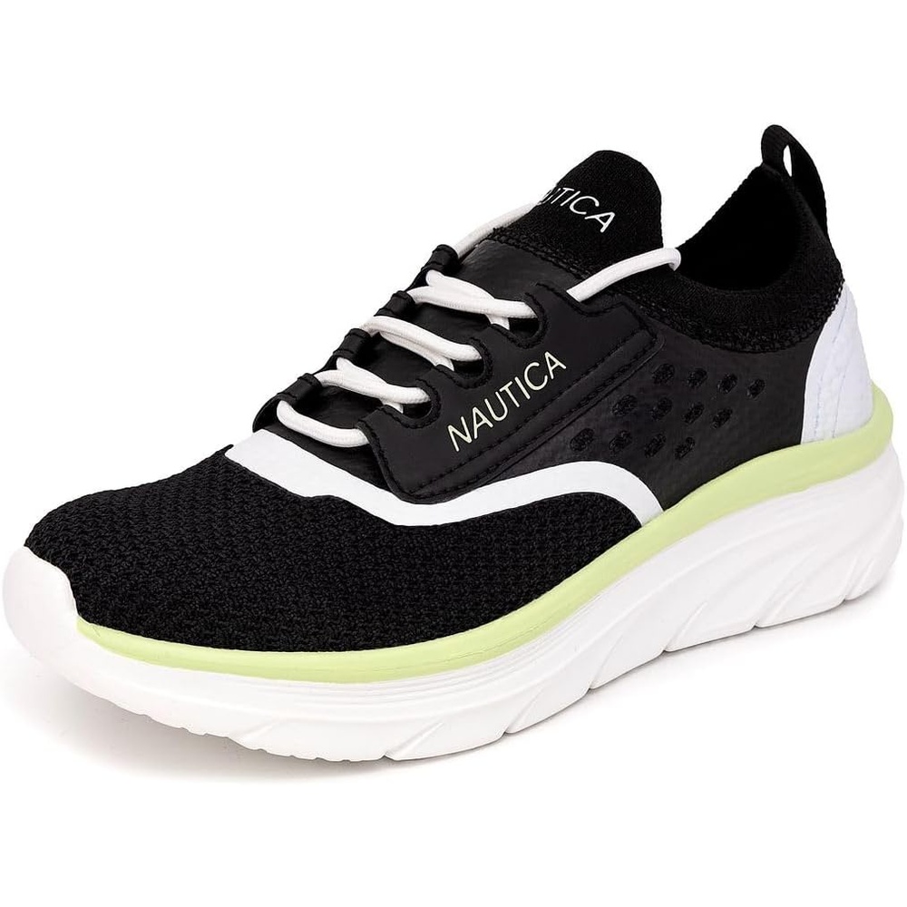 image:imageNautica Womens Fashion Sneaker LaceUp Running Shoe Casual Max Cushioning Walking Tennis SneakerBlackseracen