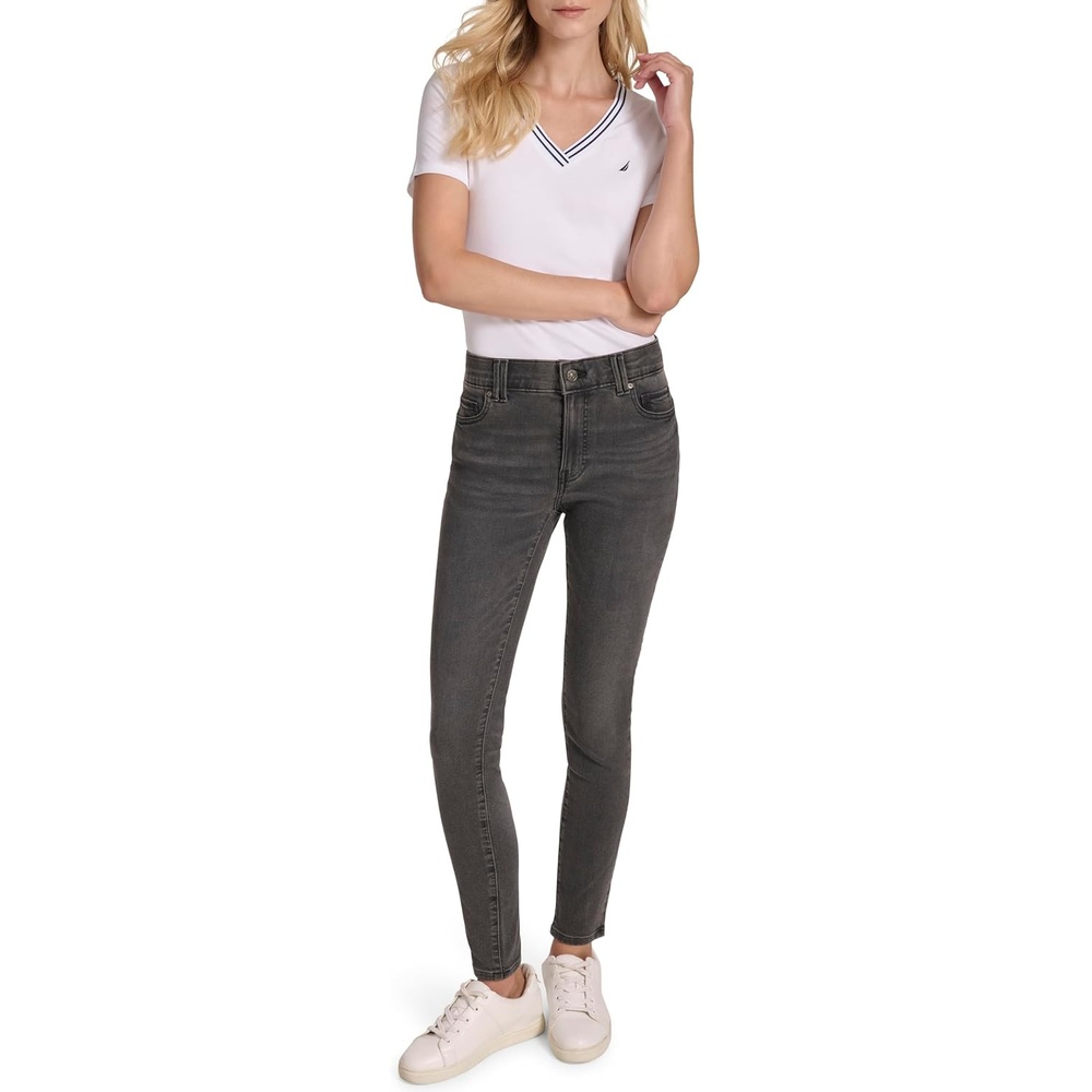image:imageNautica Womens High Rise Skinny Mid Rise JeansVoyage Wash