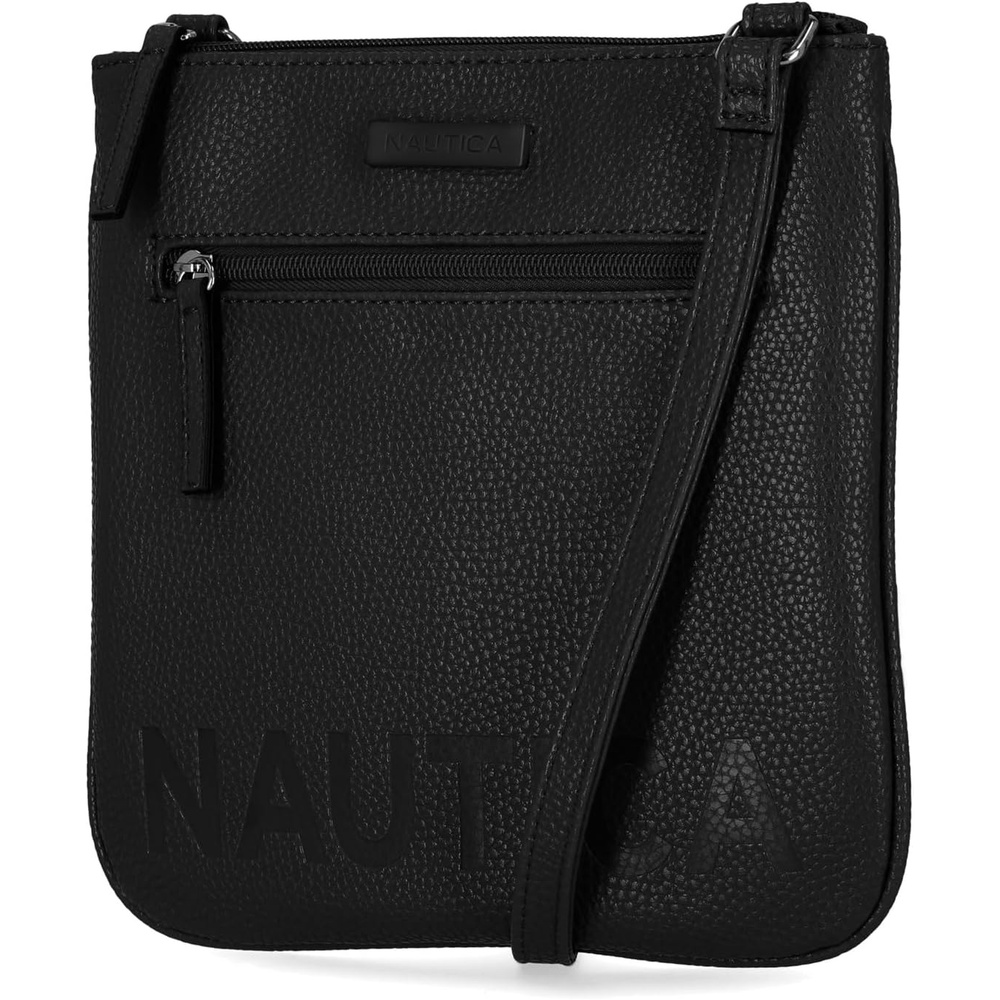 image:imageNautica Womens Lakeside Signature North South Crossbody BagBlack Out and About
