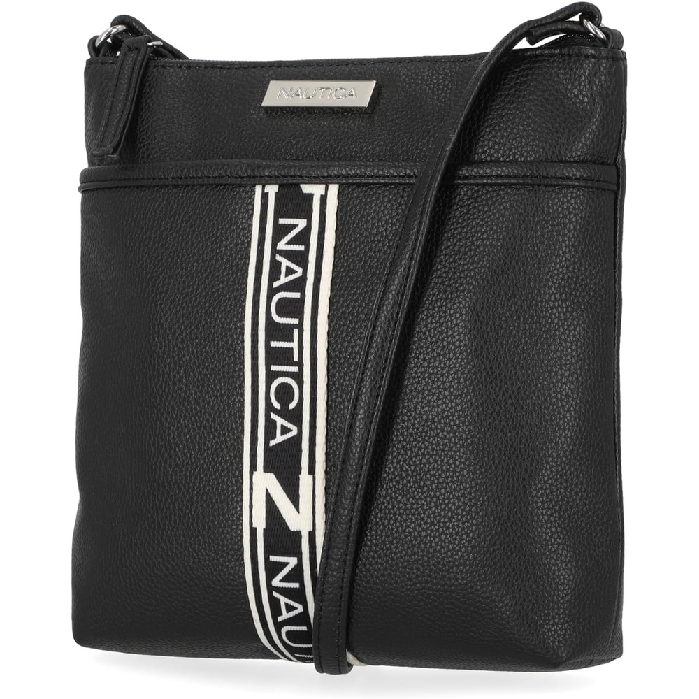 image:imageNautica Womens Lakeside Signature North South Crossbody BagLinked Black