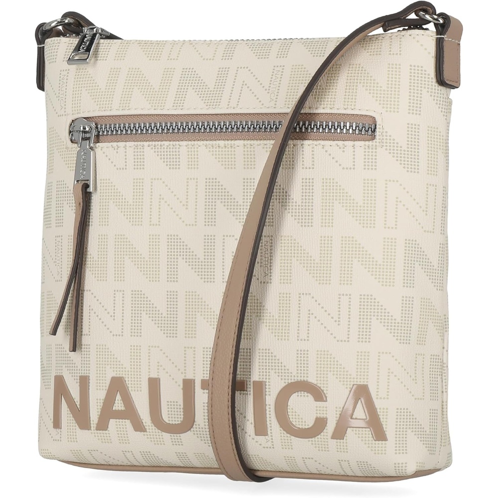 image:imageNautica Womens Lakeside Signature North South Crossbody BagOuter Banks Bone Multi
