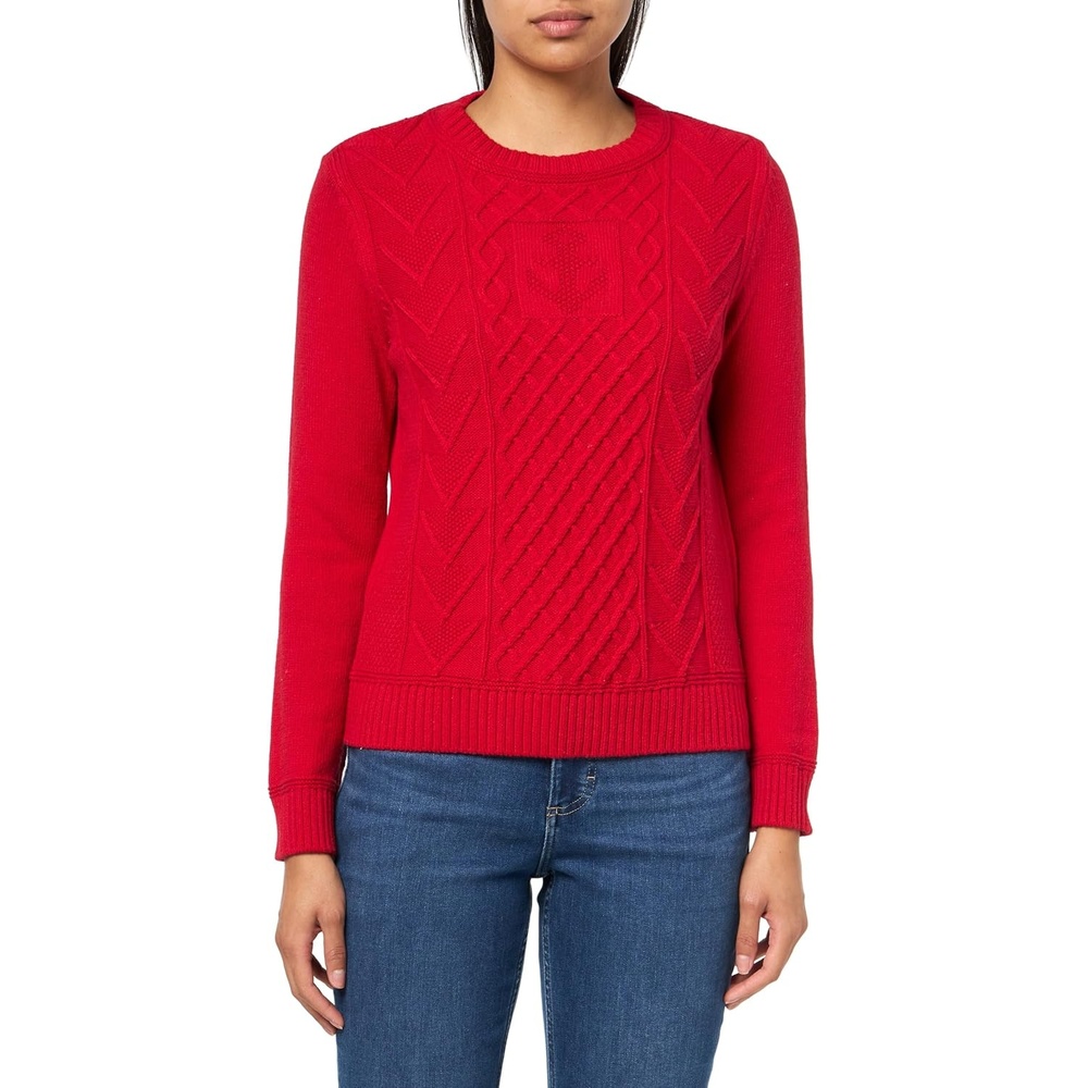 image:imageNautica Womens Long Sleeve Anchor Crewneck SweaterHaute Red