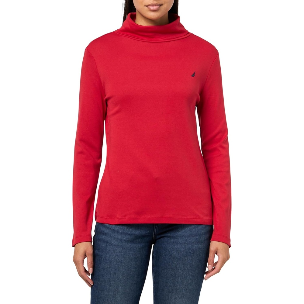 image:imageNautica Womens Long Sleeve Solid Turtleneck ShirtSamba