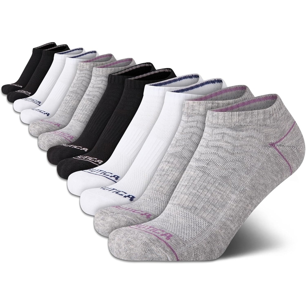 image:imageNautica Womens Low Cut Socks 12 Pack Moisture Wicking Cushioned Athletic No Show Socks for WomenAssorted