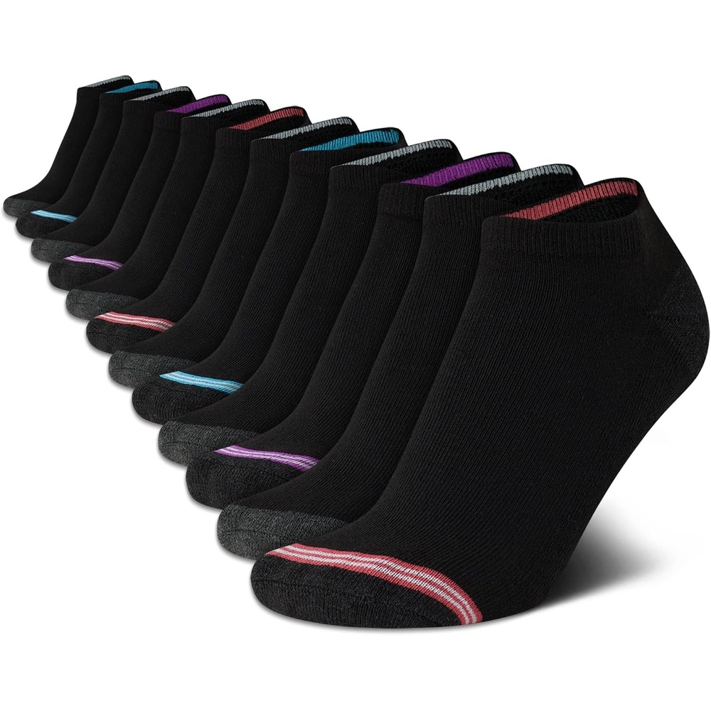 image:imageNautica Womens Low Cut Socks 12 Pack Moisture Wicking Cushioned Athletic No Show Socks for WomenBlack