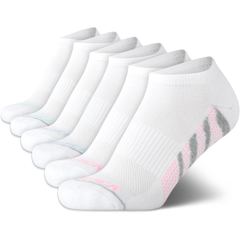 image:imageNautica Womens Low Cut Socks 6 Pack Breathable Mesh Cushioned Athletic Performance No Show Socks for WomenClassic White