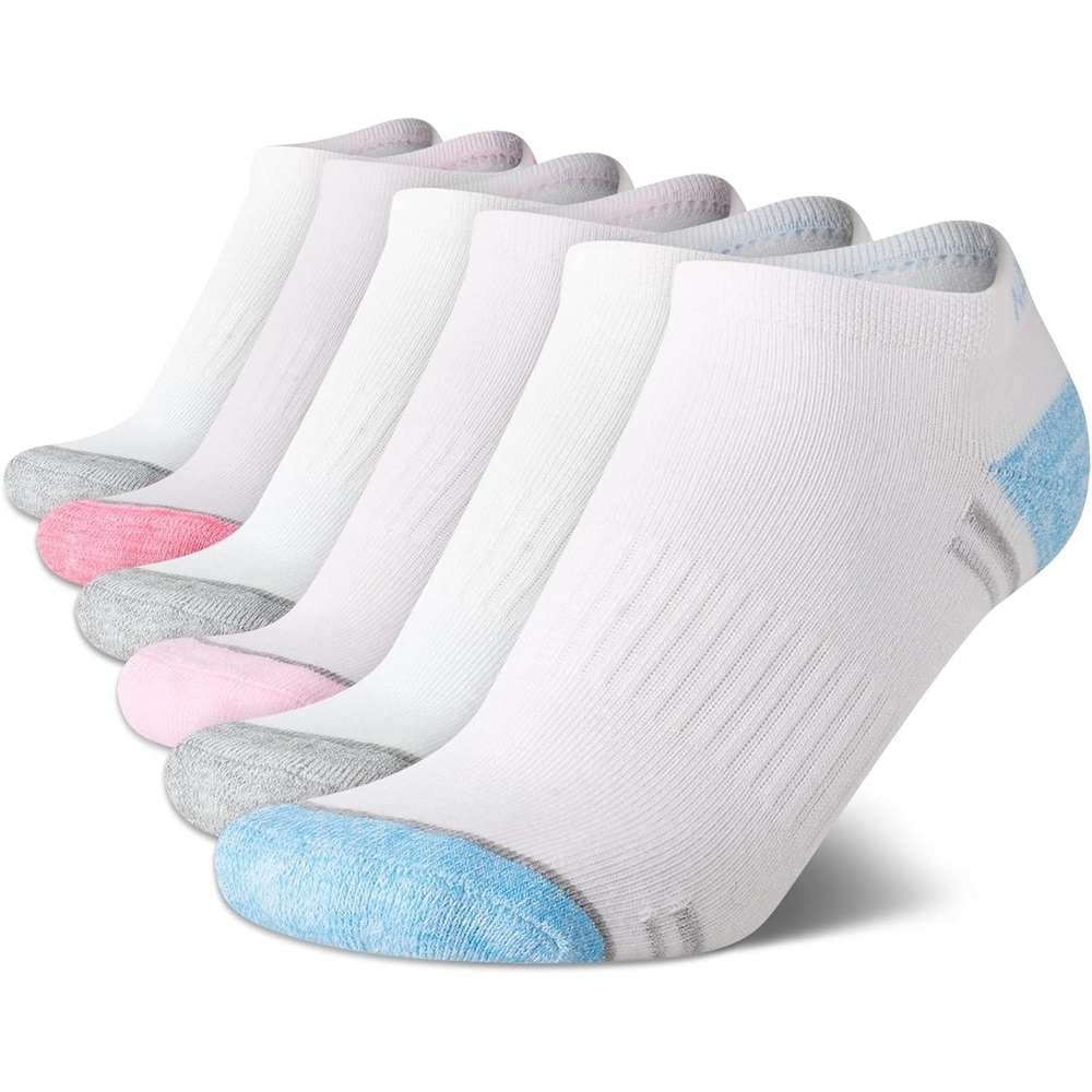 image:imageNautica Womens Low Cut Socks  6 Pack Breathable Mesh Cushioned Athletic Performance No Show Socks for WomenWhitePink