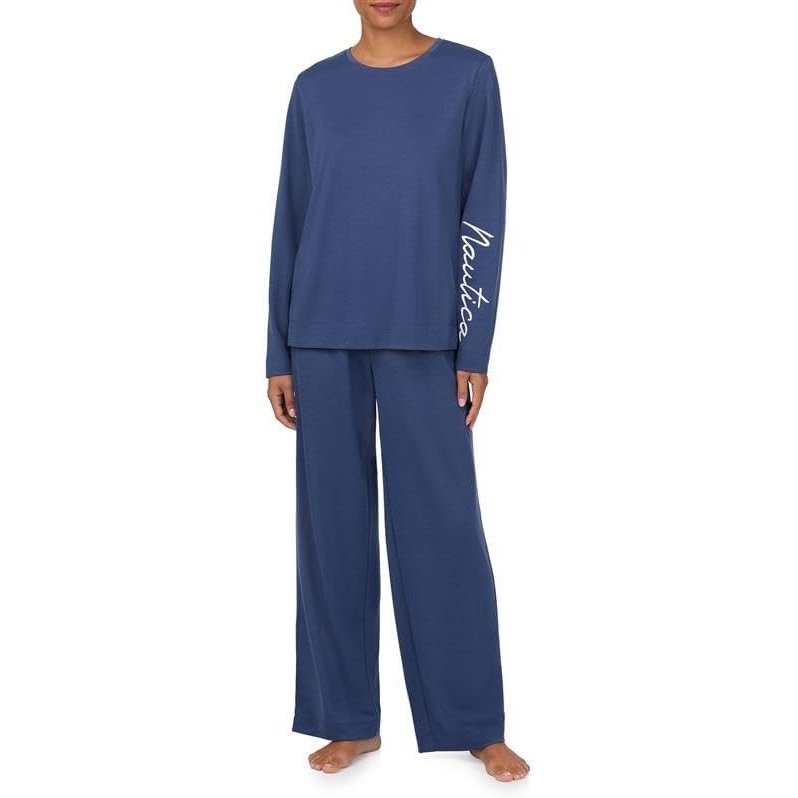 image:imageNautica Womens Matching Sleep amp Lounge Pajama Set Lightweight French Terry Long amp Short Sleeve Top Pants amp Shorts SetsNavy