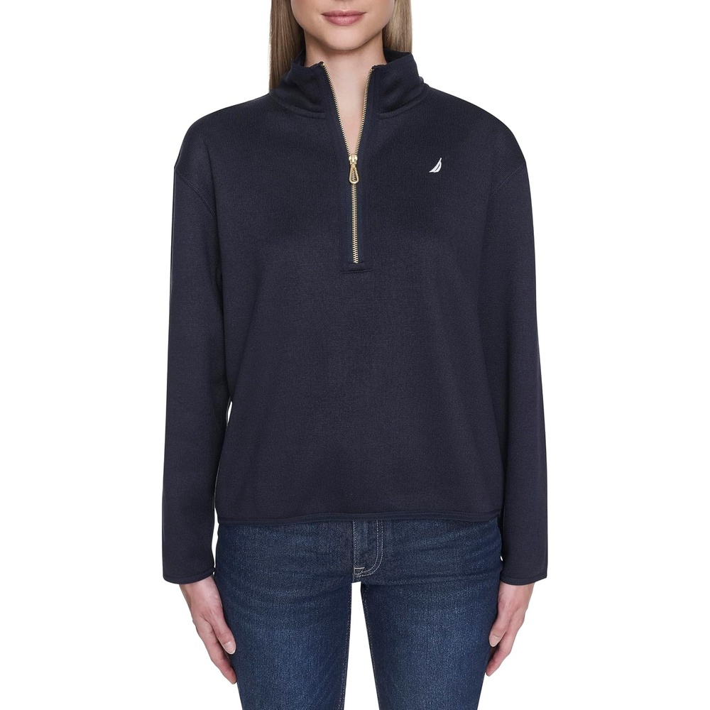 image:imageNautica Womens Mockneck Zip Up Fleece JacketNew Night Sky