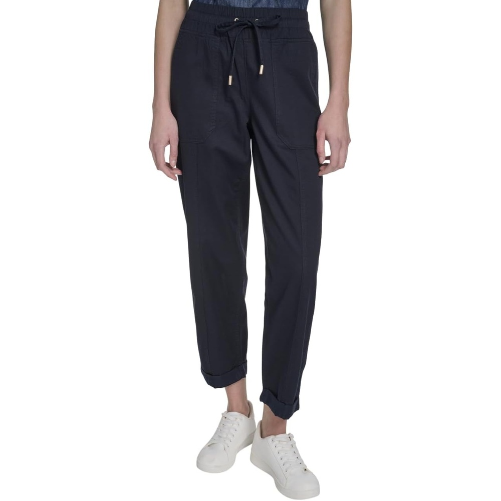image:imageNautica Womens Pull on Cuffed Solid Ankle Length PantsNight Sky