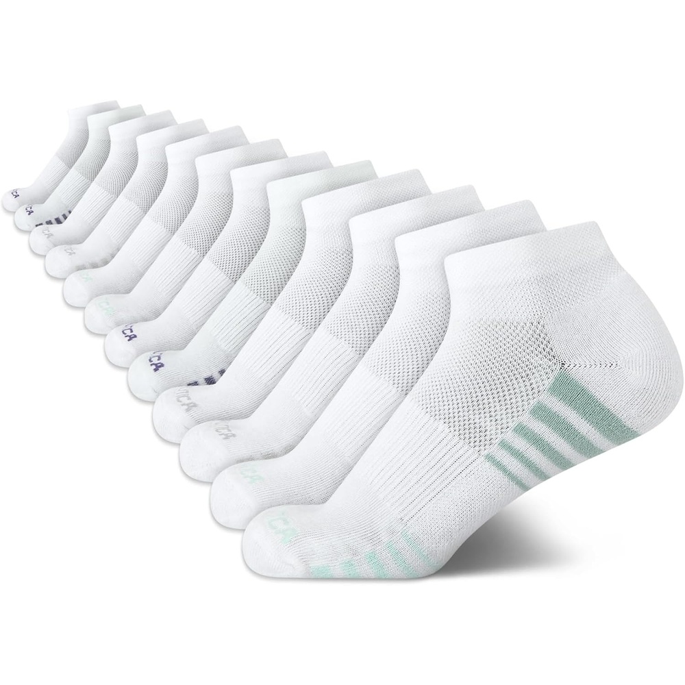 image:imageNautica Womens Quarter Cut Moisture Control Athletic Socks with Cushioned Comfort 12 PackAll White