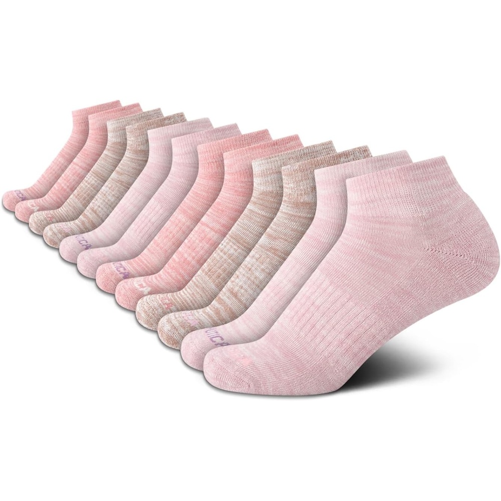 image:imageNautica Womens Quarter Cut Moisture Control Athletic Socks with Cushioned Comfort 12 PackMauve Assorted