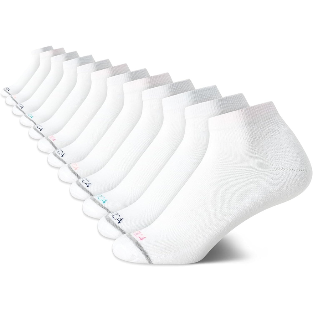 image:imageNautica Womens Quarter Socks  12 Pack Moisture Control Cushioned Athletic Socks for Women for Sport amp Gym Wear Size 410White